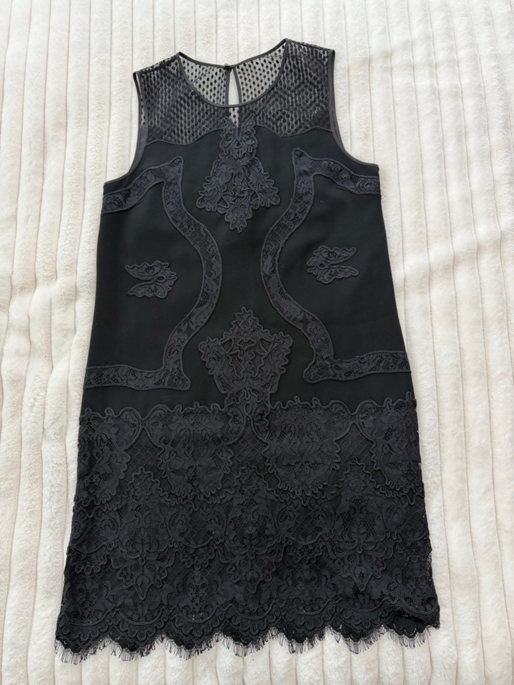 Diane Von Furstenberg Black Lace-Front Sleeveless Dress